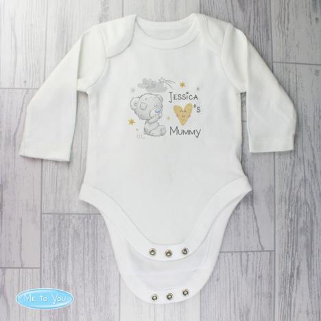 Personalised Tiny Tatty Teddy I Heart Long Sleeved Baby Vest Extra Image 2